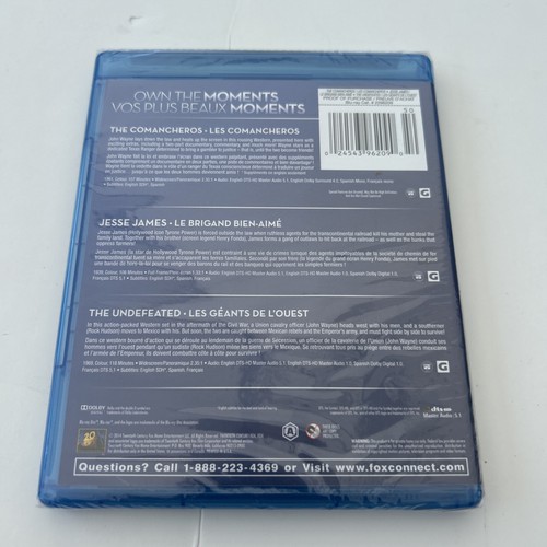 OWN THE MOMENTS Jesse James / Comancheros / Undefeated Triple Feature Bluray - Picture 2 of 2