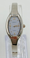 Lafayette Women Watch Lavender Face Quartz Japan Silver Tone Oval Bracelet Works