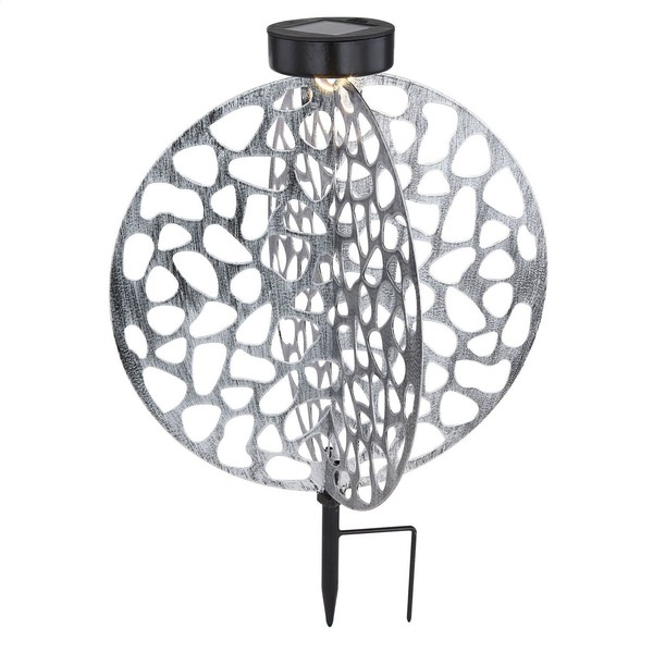 Luxus Solarleuchte AußEnleuchte Gartenleuchte Rund Solarlampe Silber 77636794-image