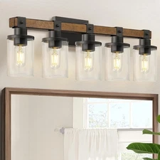 GOEBLESON 5-Light Bathroom Light Fixture Farmhouse Vanity Lights for Bathroom...