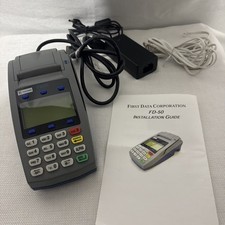 First Data FD-50 Credit Card Terminal Reader Machine User Tested And Works 