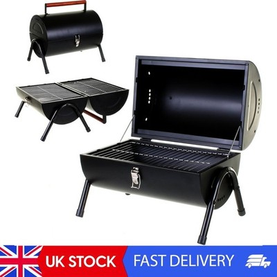 BBQ Tragbarer Fassgrill Stahl Tischplatte Outdoor Garten Camping Picknick Grill