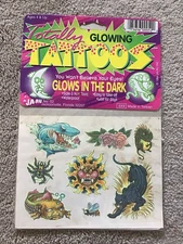 1994 JA-RU Glow In The Dark Totally Tattoos NEW IN SEALED 6X9 PACKAGE