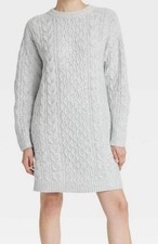 🥥 Universal Threads Women's Long Sleeve Cable Knit Mini Sweater Dress Size S🆕