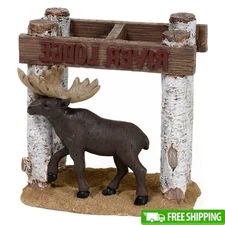 Sundance Toothbrush Holder resin 3D moose with faux birch poles with Birch