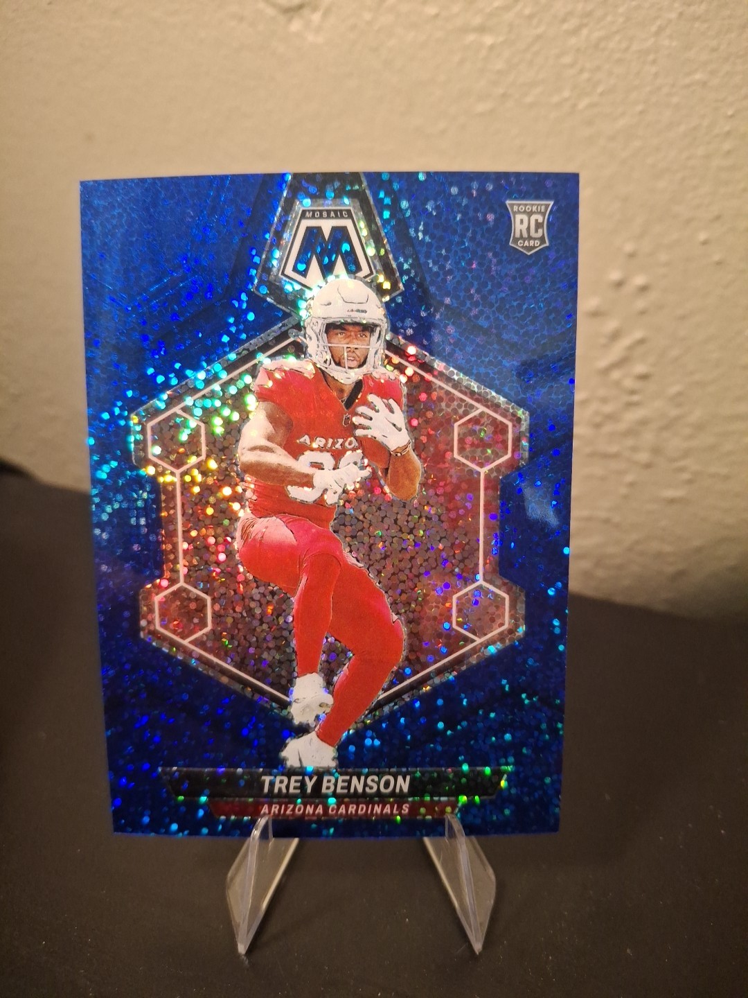2024 Panini Mosaic Rookies Trey Benson #360 Blue Sparkle Prizm /96 (RC)
