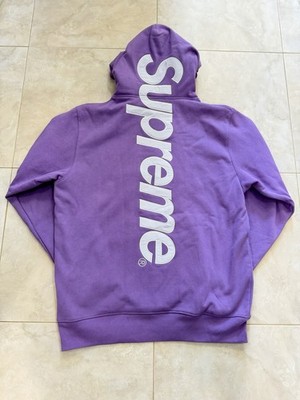 Supreme Satin Applique Hooded Sweatshirt Purple-Violet SS25 Size