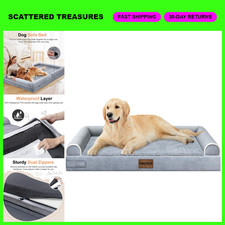 Large Orthopedic Dog Bed 36"x27" - Comfortable Support for Big Dogs, Light Grey