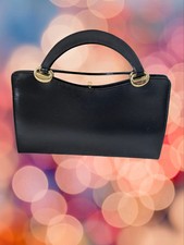 Vintage Handtasche Eros Navy Lack Echtleder