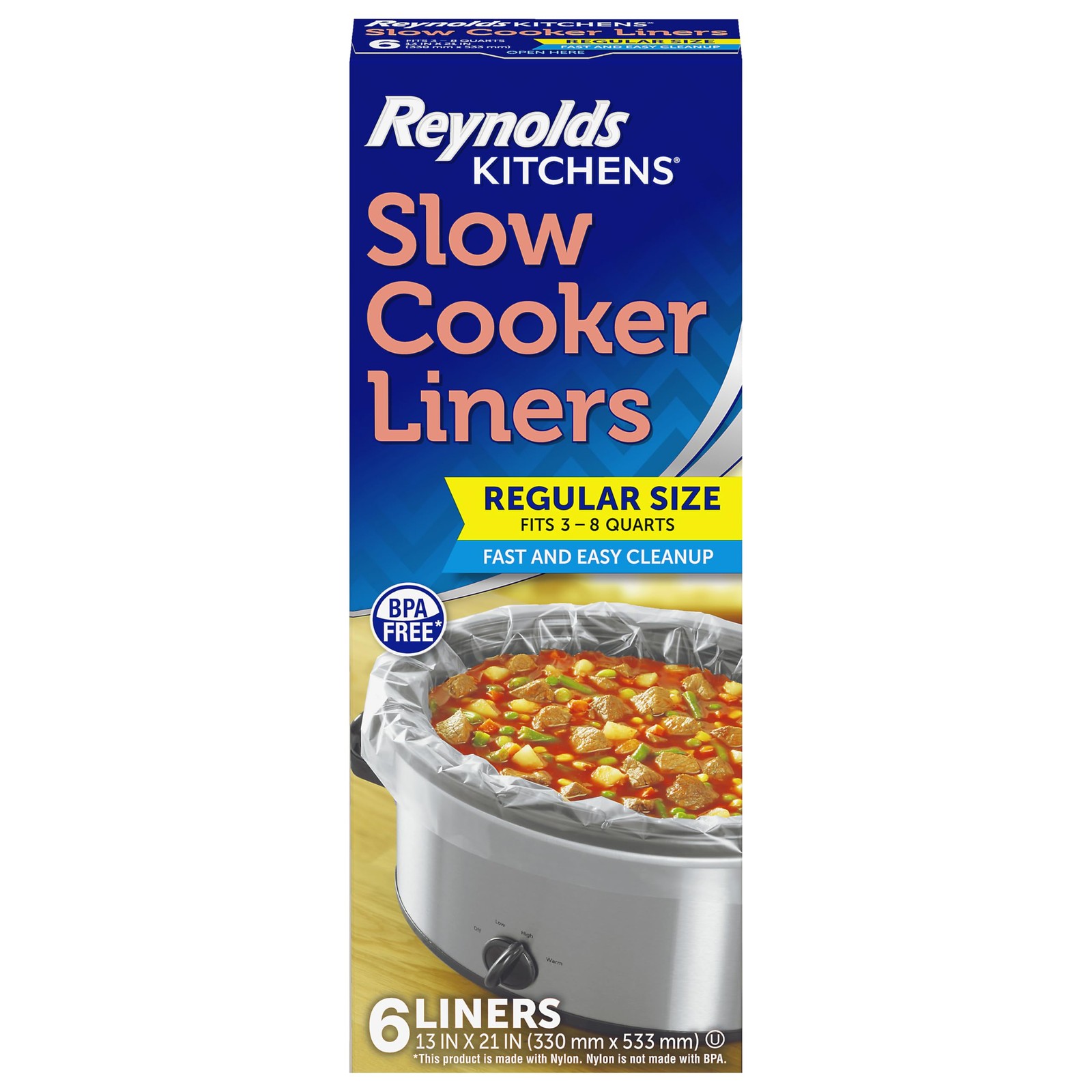 Kitchens Slow Cooker Liners, Regular Fits 3-8 Quarts, 6 Coun