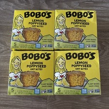 4 Bobo's Oat Bites, Lemon Poppyseed, 1.3 Ounce (5 Count Box) 20 Total Exp 11/25
