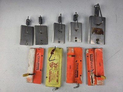 Lot of 9 Yellow Bird Side Surface Planer Right & Left Trolling & Metal Planes