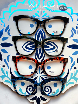 TAHARI +3.00 WOMEN'S PREMIUM READING GLASSES 4-PACK READERS NEW AUTHENTIC