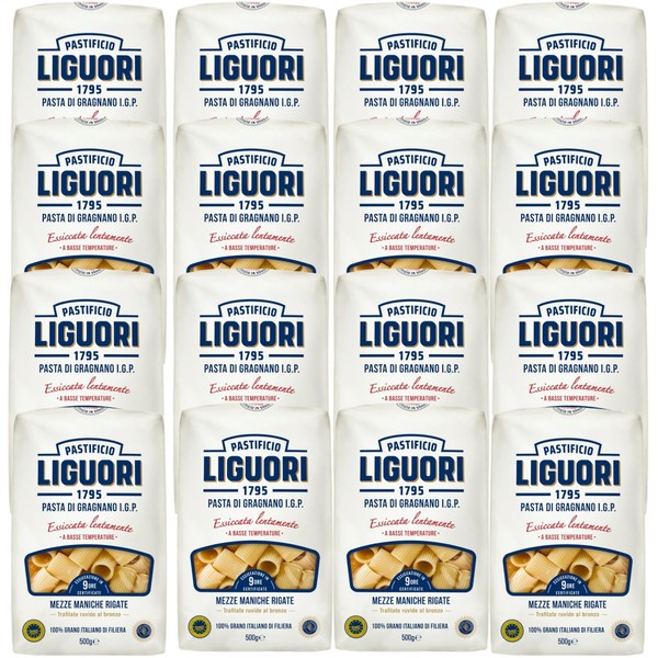 Pastificio Liguori Mezze Maniche Rigate 16X500G Pasta Di Gragnano Igp Premium-image