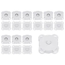 10 Sets Magnetic Snap 18mm Metal Fasteners for Clothing Purse White