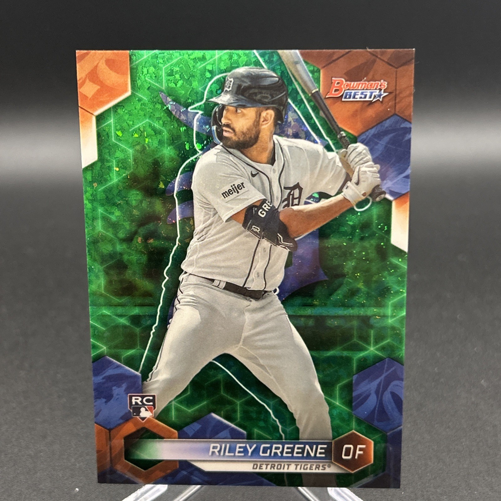 2023 Bowman's Best Riley Greene #30 Green Mini-Diamond Refractor /99 Tigers
