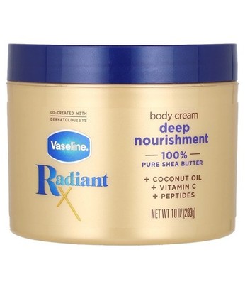 Vaseline Radiant X Deep Nourishment Body Cream 10Oz Moisturizer For Soft Skin