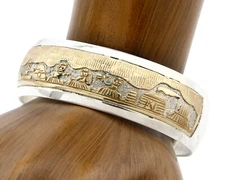 Navajo Bracelet .925 Silver & 12k Gold Filled Signed Artist Tom & Sylvia Kee 