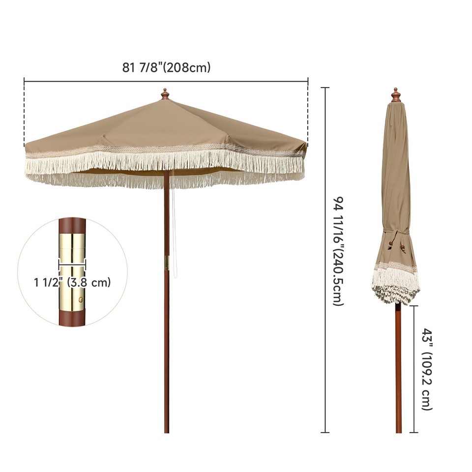 Cafe Series Custom Khaki Umbrella | Oct.