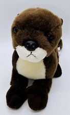Gently Used Very Cute Aurora World Brown Sea Otter Plush Toy w/ Cloth Butt Tag