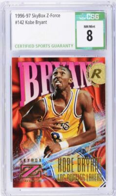 KOBE BRYANT 1996-97 SKYBOX Z-FORCE #142 ROOKIE CARD RC CSG 8 NM/MT