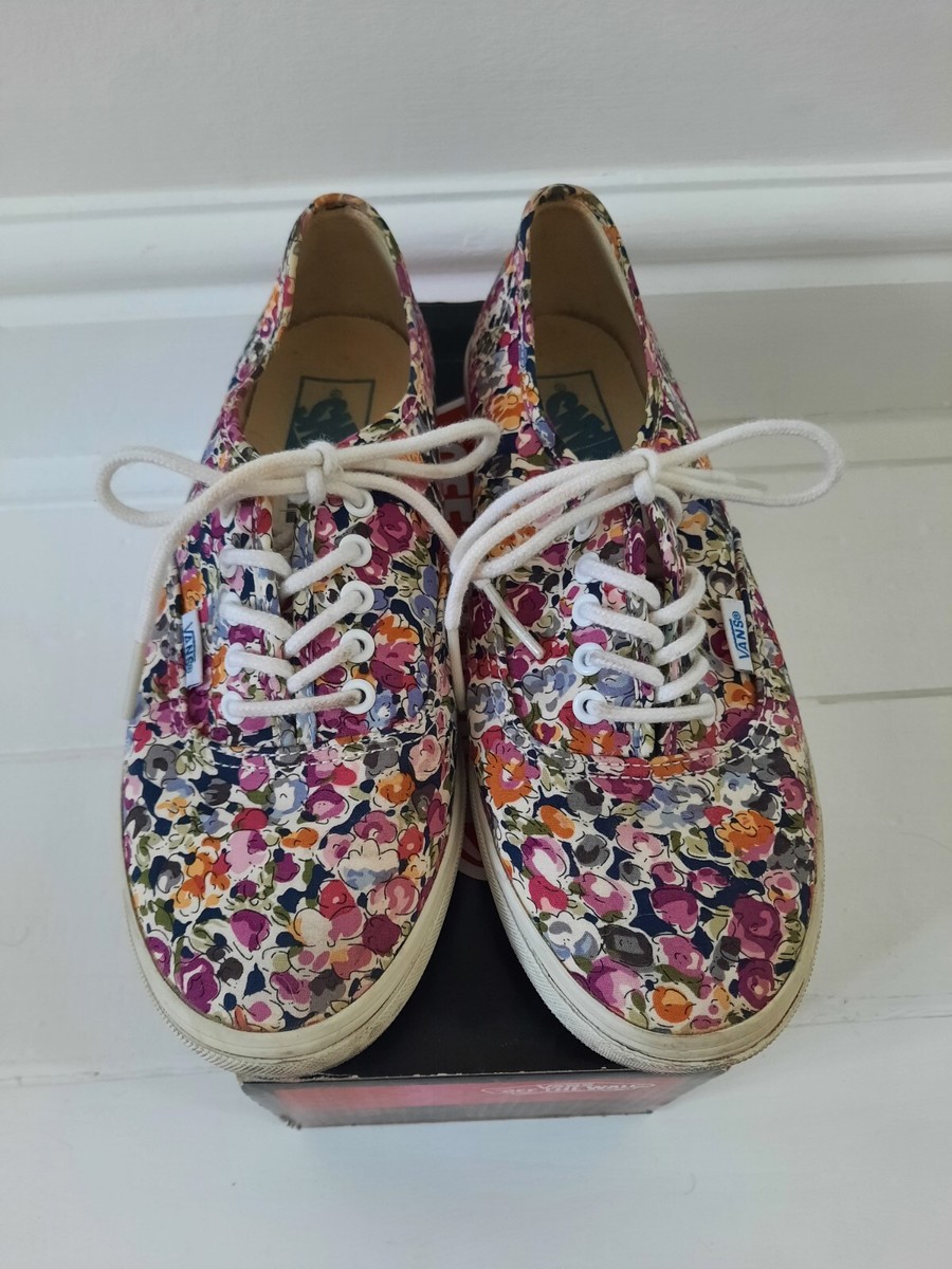 Vans Authentic Lo Pro Womens Size UK Ditsy Floral Lace Up Shoes - Main Image