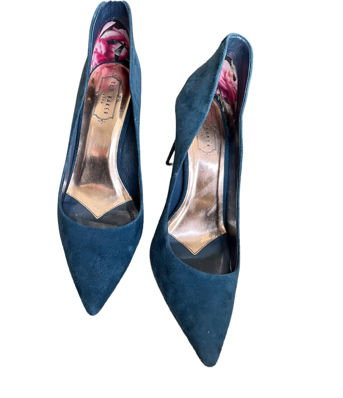 Ted Baker Suede Slip On Shoes Pump Navy 