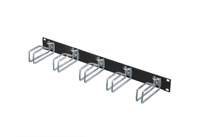 Rangierpanel mit Stahlbügeln - 5 Kabelführungsbügel für Patch-Kabel - Serverrack
