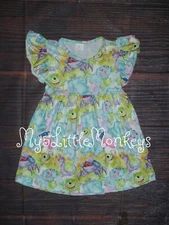 NEW Monsters Inc Sulley Boo Mike Girls Sleeveless Dress