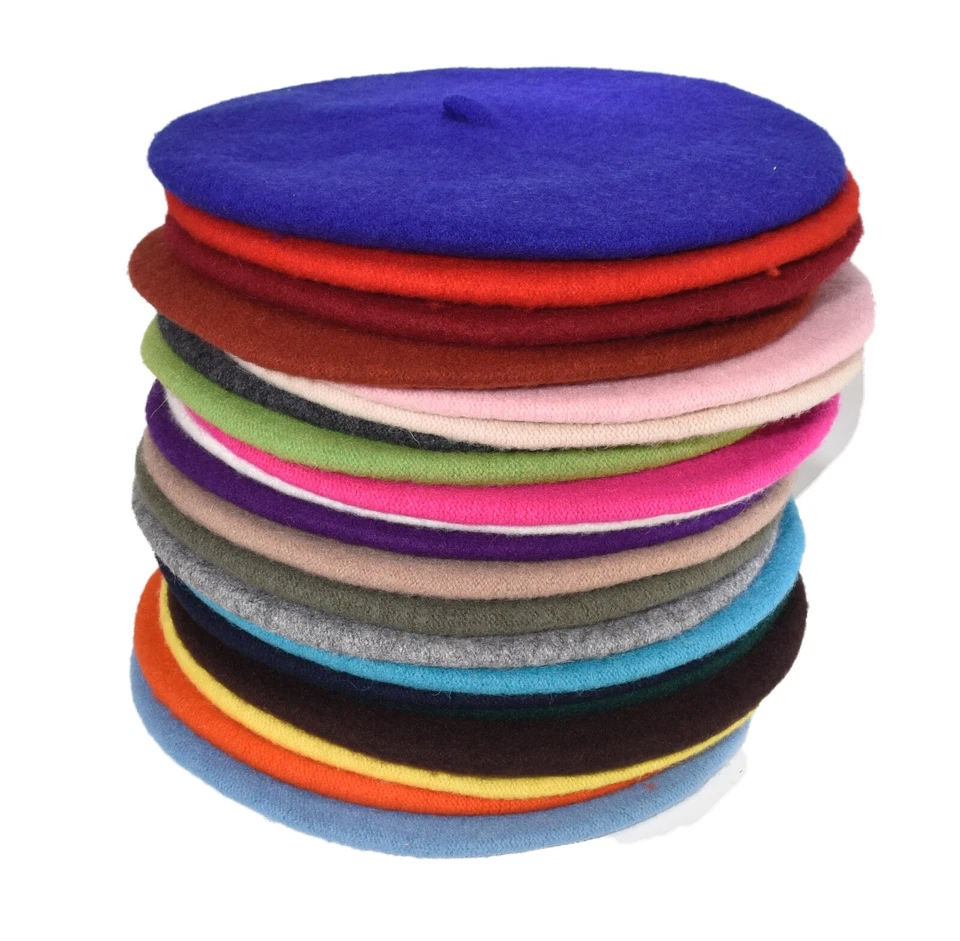 Nuevo Cálido Estilo Francés Ligero Informal Clásico Gorro Color Sólido Boina de Lana Foto 2 de 2