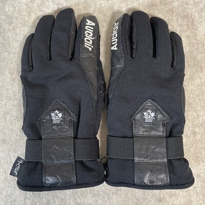 Auclair P/S Gloves Black Leather And Nylon Adjustable Wrist Strap