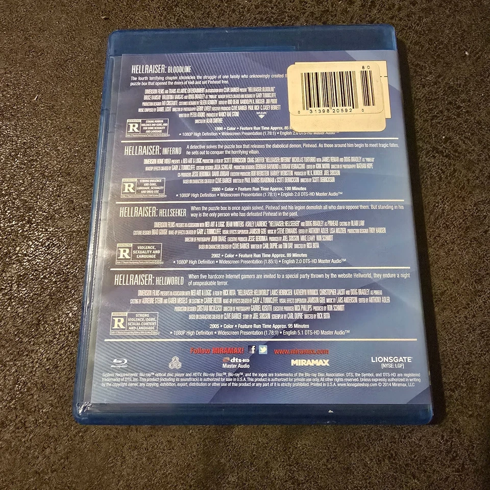 Hellraiser Blu-ray Lot – 1, 2, Bloodline, Inferno, Judgment & More! Anchor Bay - Image 4 of 4