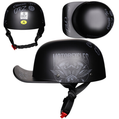Vintage Volwassen Motorhelm Retro Motorfiets Half Helm Mannen en Vrouwen DOT Goedgekeurd Baseball Cap Cruiser Chopper Bromfiets Scooter Jet Stijl Helmen