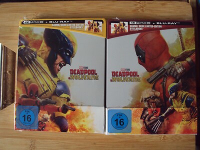 MARVEL / DEADPOOL & WOLVERINE / 4K UHD + BLU-RAY / 2x STEELBOOK / OVP / SPLATTER