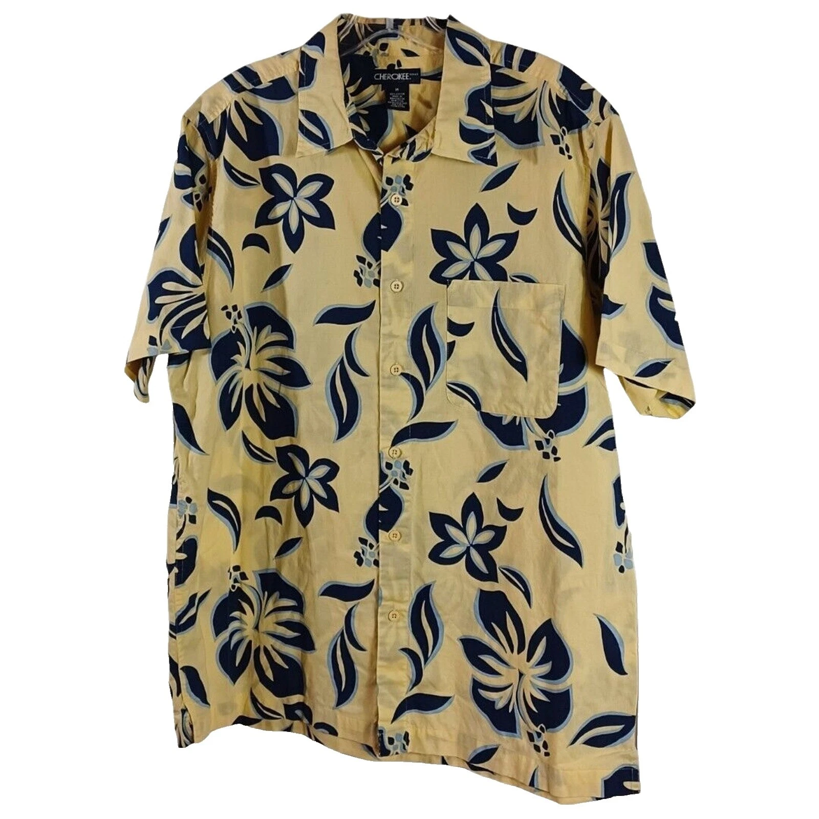 Camisas para hombre Cherokee informales de algodón floral abotonadas