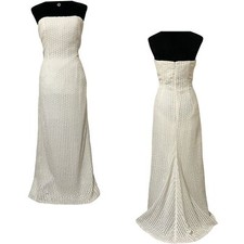 ANN TAYLOR Ivory Guipure Lace Strapless Maxi Wedding Dress 2