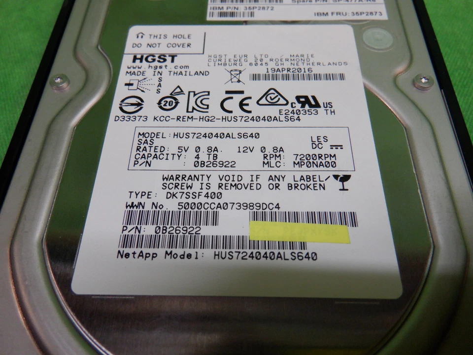 Netapp X477A-R6 NetApp HGST 4TB 7200K 3.5" Disk 108-00315+B0 with Caddy - Image 3 of 4