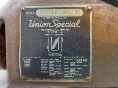 UNION SPECIAL 39500P TURTLEBACK THREE THREAD INDUSTRIAL UNION SPECIAL 39500P TURTLEBACK THREE THREAD INDUSTRIAL