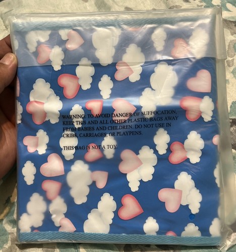 LOVELY WHITE ORANGE STORY TRIFOLD Bag Blue Rare New Htf Mirror - Picture 4 of 14