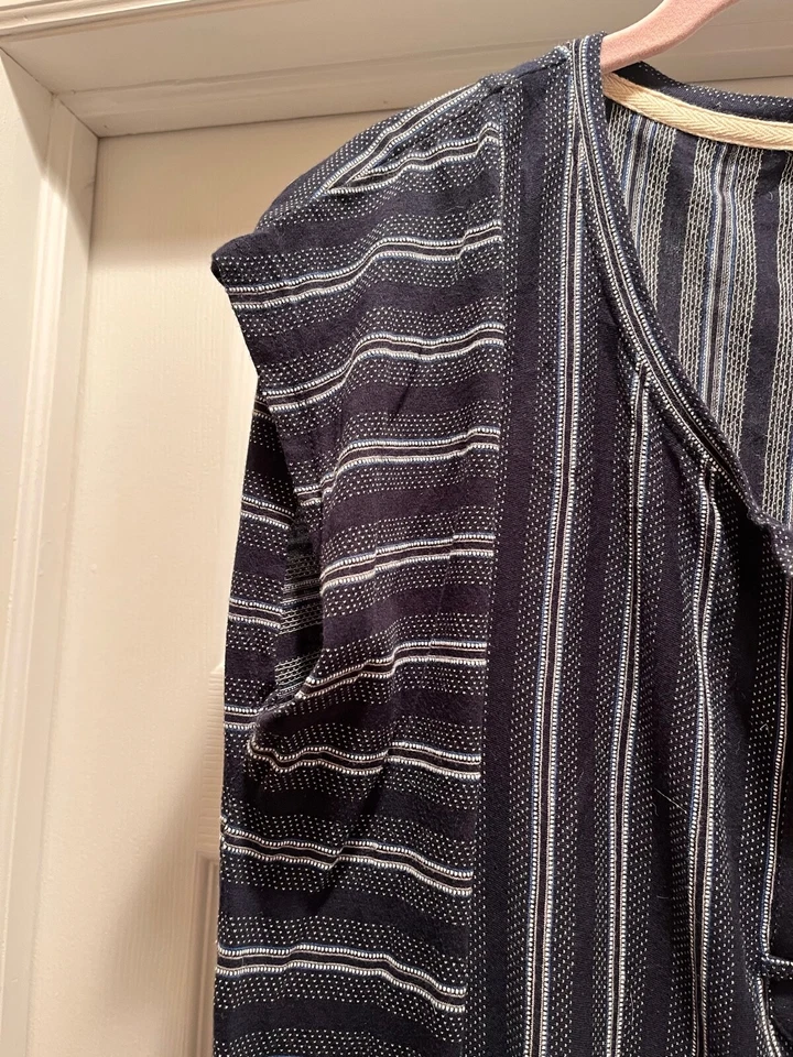 Женщины, Lucky, размер L, круглый вырез, без рукавов, темно-синий и белая полоса платье - Изображение 4 из 4