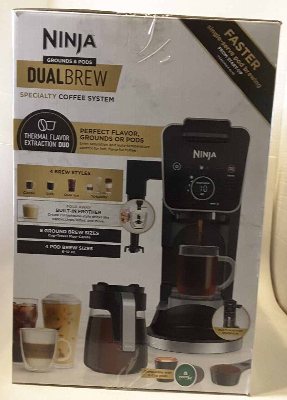 Ninja DualBrew CFP300 Specialty Coffee System, K -Cup Pods Compatible,  Black 622356579766