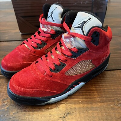 スニーカー Nike Air Jordan 5 Retro DMP Raging Bull Red Suede 2009 Jordan 5 Retro DMP Raging Bull Red Suede Men's - 136027-601 - US