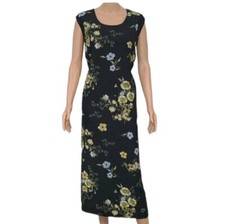BLAIR Black Floral Maxi Dress Sleeveless Round Neck Plus Size XXL