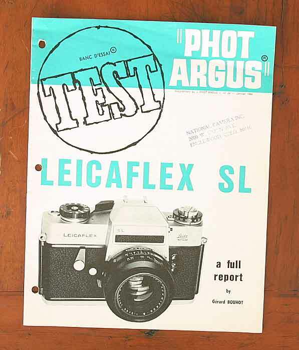 PHOT ARGUS LEICAFLEX SL TEST REPORT/35280 | eBay