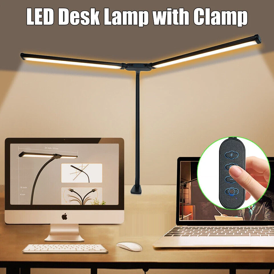 NEW LED Desk Lamp with Clamp Double Head Desk Lamp with Adjustable 3 Color Modes - Image 4 of 4