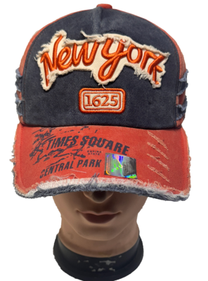NEW YORK TIMES SQUARE CENTRAL PARK Washed Denim Cap Adjustable