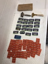 Vintage Shaving Lot Permedge Rexall Durex Waltham Razor Blades Gem Jr Eversharp 