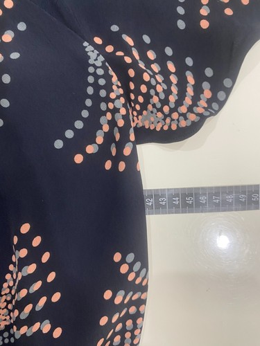 COUNTRY ROAD NAVY PATTERNED SHORT SLEEVE WRAP TOP SIZE XS - Bild 6 von 7