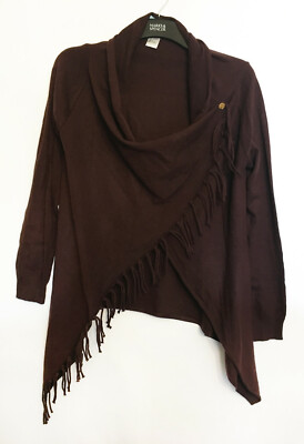 She + Sky Wickel-Cardigan dunkelburgunderrot - Größe S - (#11)