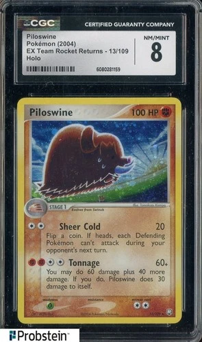 2004 Pokemon EX Team Rocket Returns #13 Piloswine CGC 8 NM-MT